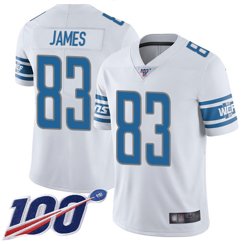 Detroit Lions Limited White Men Jesse James Road Jersey NFL Football #83 100th Season Vapor Untouchable